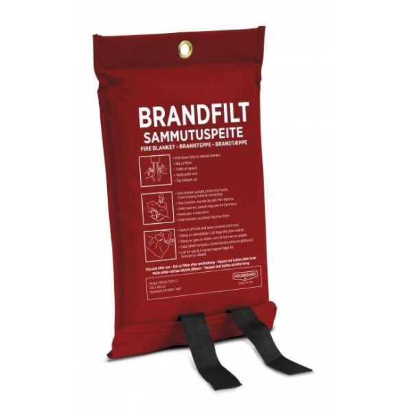 Brandfilt Housegard 602024 120 x 120 cm, röd, silikonbeläggning 