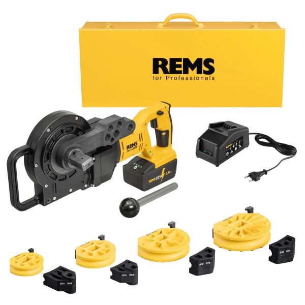 Bukkemaskine REMS 580055 R220 12-18-22 mm, med batteri og oplader 
