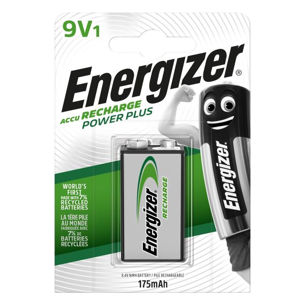 Batteri Energizer Recharge Power Plus laddningsbart, 9 V 