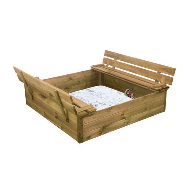 Sandlåda Nordic Play 805-733 med bänk, lock och 240 kg sand 