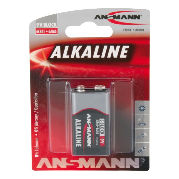 Batteri Ansmann 1515-0000 alkalisk, Block E/6LR61 