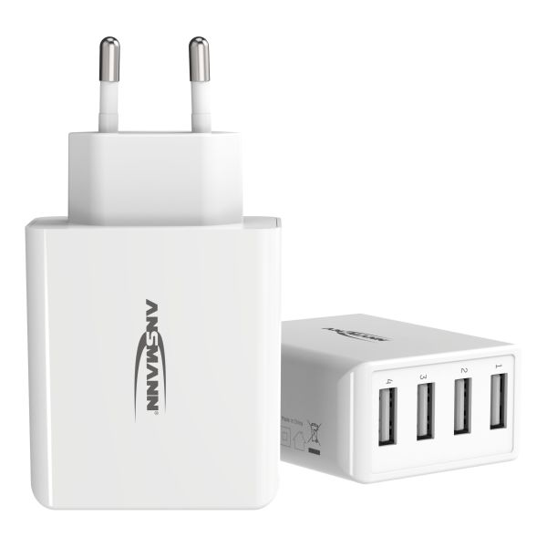 USB-lader Ansmann HC430 vit hvit Mobillader