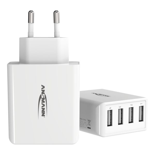 USB-oplader Ansmann HC430 vit hvid 