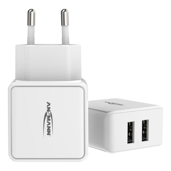 USB-oplader Ansmann HC212 vit hvid 