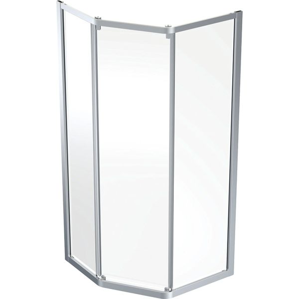Dusjhjørne Contura Showerama Space Pentagonal børstet aluminium/klart glass 800x900 mm