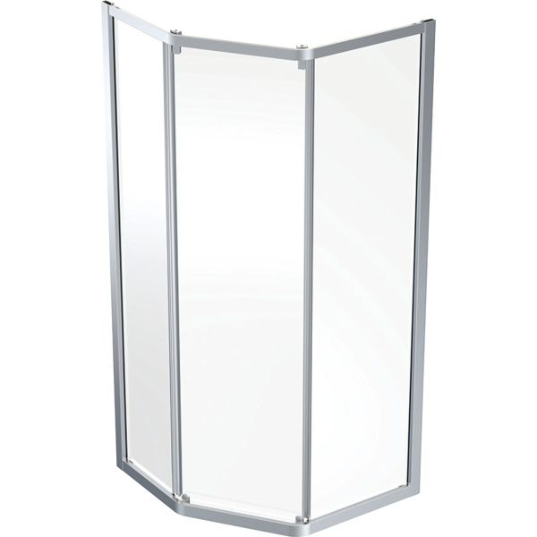 Dusjhjørne Contura Showerama Space Pentagonal børstet aluminium/klart glass 900x800 mm