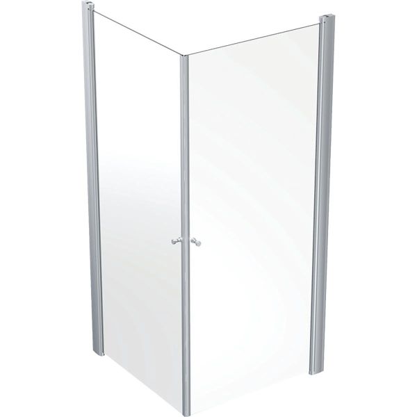 Dusjhjørne Ifö Showerama 10-02 rett, sølv/klart glass 90 x 90 cm