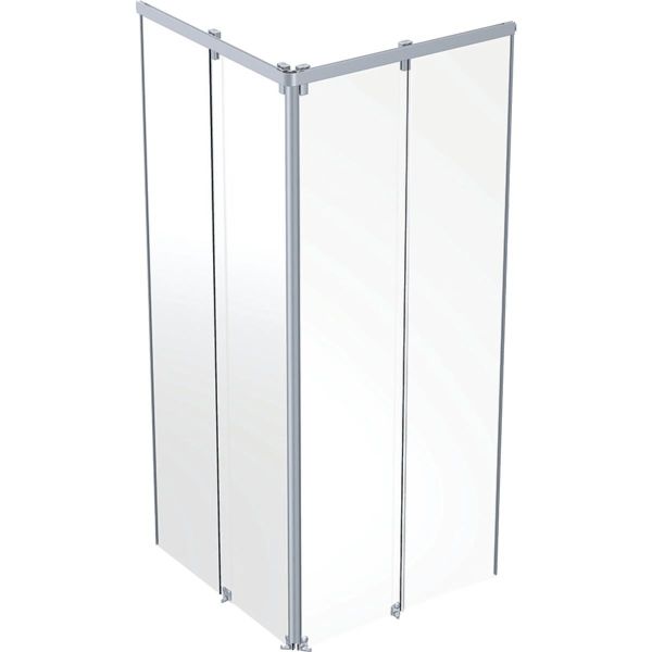 Duschvägg Ifö Showerama 10-5 90 x 90 x 200 cm, kvadratisk Aluminium/klarglas