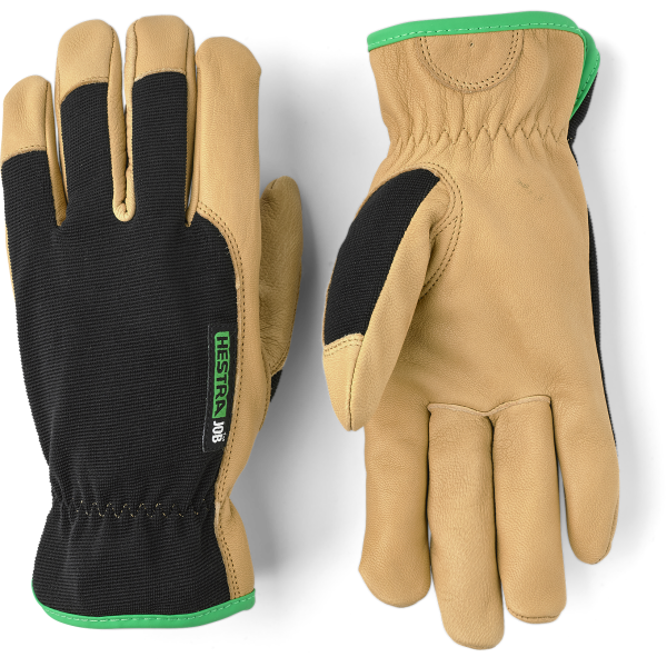 Monteringshanske Hestra Job 73010-11 Kobolt Tan naturfarget geiteskinn, svart/brun 11
