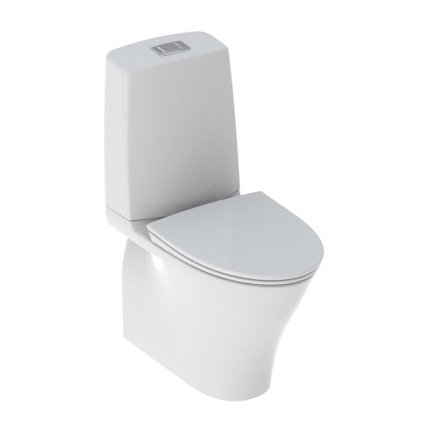 Toalettstol Ifö Vinta Art P-lås/skruvad/med sits, med mjukstängande hård sits 