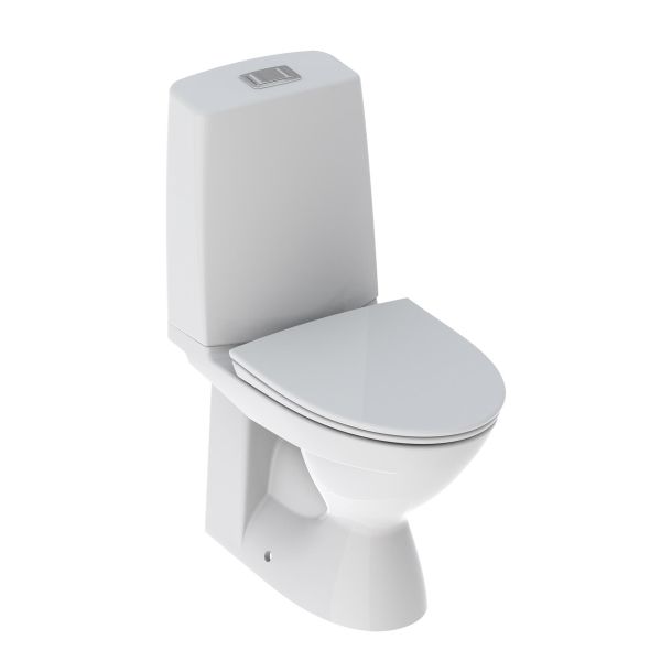 Toalettstol Ifö Vinta S-lås/skruvad/med SC-sits, med mjukstängande hård sits 