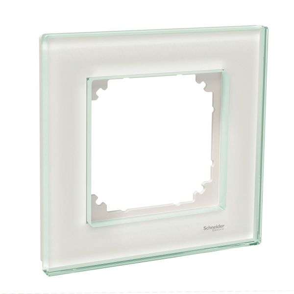 Ramme Schneider Electric Exxact Solid glass, hvit 1 rom