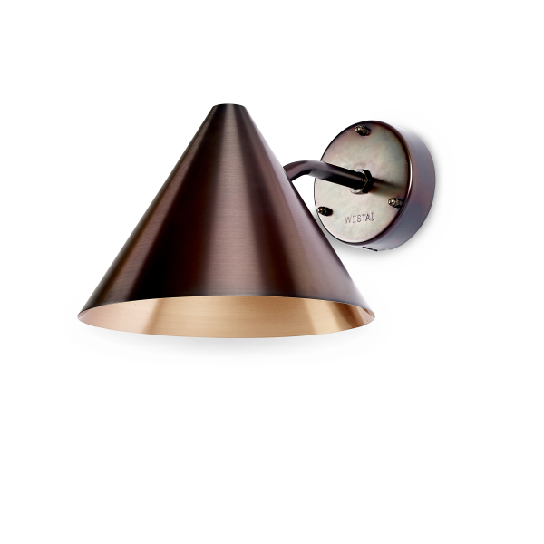 Vægarmatur Westal Tratt 210 × 250 mm, E27 kobber