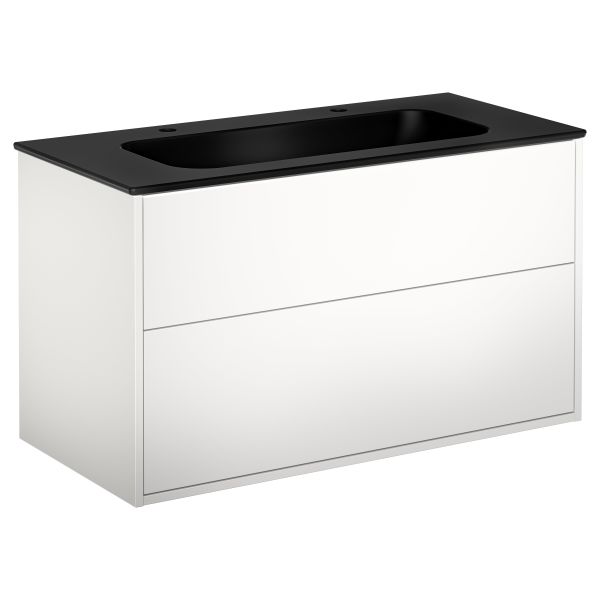 Underskab Gustavsberg Artic 100 cm, med håndvask, 2 bl.huller 