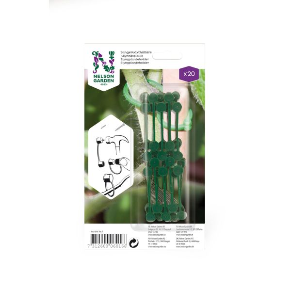 Klatreplanteholder Nelson Garden 6016 grønn plast, 20-pakning 