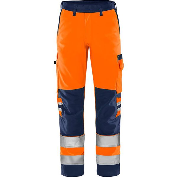 Håndværkerbukser Fristads 2651 GPLU Hi-vis orange/marineblå Hi-Vis Orange/Marineblå C146