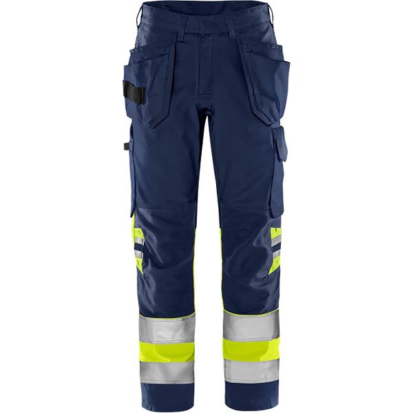 Håndværkerbukser Fristads 2640 GPLU Høj synlighed gul/marineblå Hi-Vis gul/marineblå C146