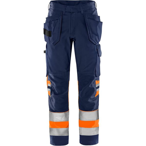 Håndværkerbukser Fristads 2640 GPLU Hi-vis orange/marineblå Hi-Vis Orange/Marineblå C146