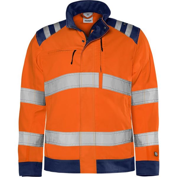 Hi-vis jakke Fristads 4067 GPLU Hi-vis orange/marineblå Hi-Vis Orange/Marineblå XXL