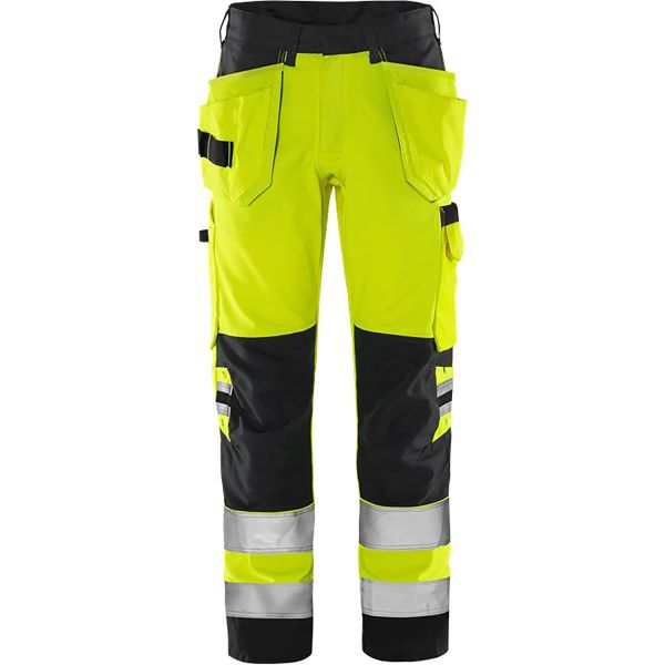 Håndværkerbukser Fristads 2641 GPLU Høj synlighed gul/sort Hi-Vis gul/sort C146