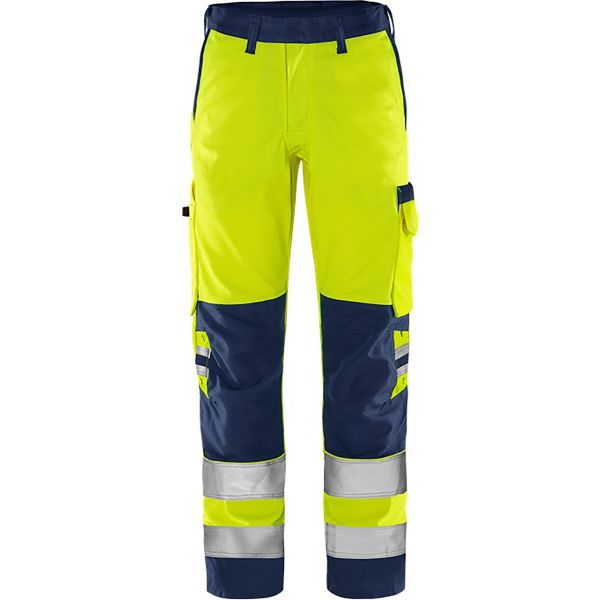 Håndværkerbukser Fristads 2651 GPLU Høj synlighed gul/marineblå Hi-Vis gul/marineblå C146