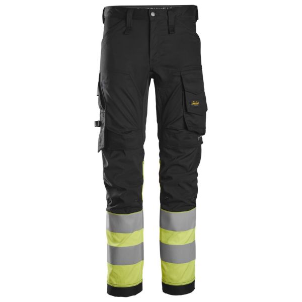 Håndværkerbukser Snickers Workwear 6334 sort/Hi-Vis gul Sort/Hi-Vis Gul Str 048