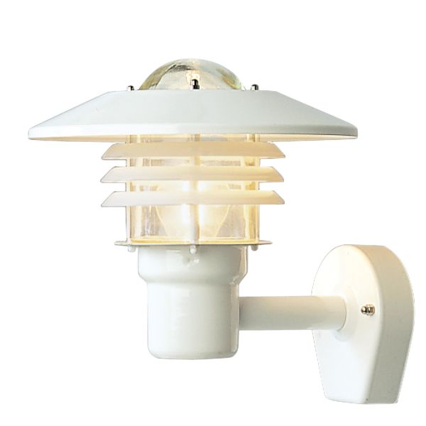 Vægarmatur Westal Tellus 278 × 260 mm, E27 Hvid, klart glas