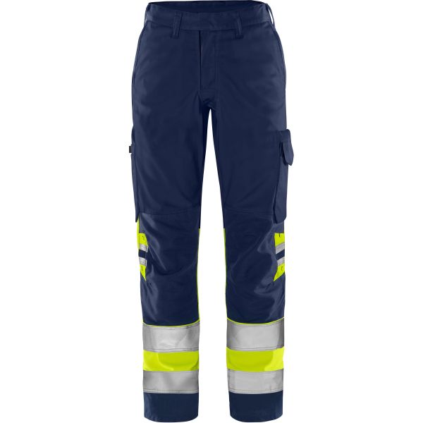 Håndværkerbukser Fristads 2652 GPLU Høj synlighed gul/marineblå Hi-Vis gul/marineblå 34