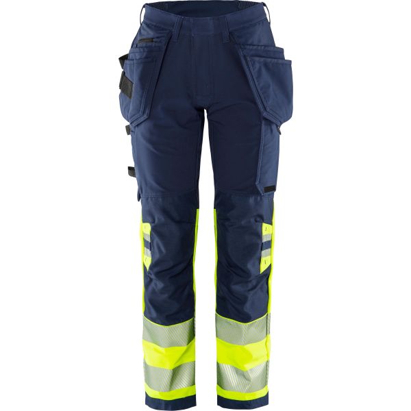 Håndværkerbukser Fristads 2663 GSTP Bemærk, marineblå/gul Hi-Vis, marineblå 40