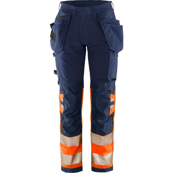 Håndværkerbukser Fristads 2663 GSTP Bemærk, marineblå/orange Marineblå/Orange 34