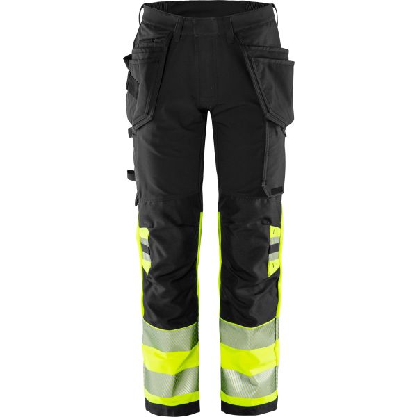 Håndværkerbukser Fristads 2643 GSTP sort/høj synlighed gul Sort/Hi-Vis gul C62
