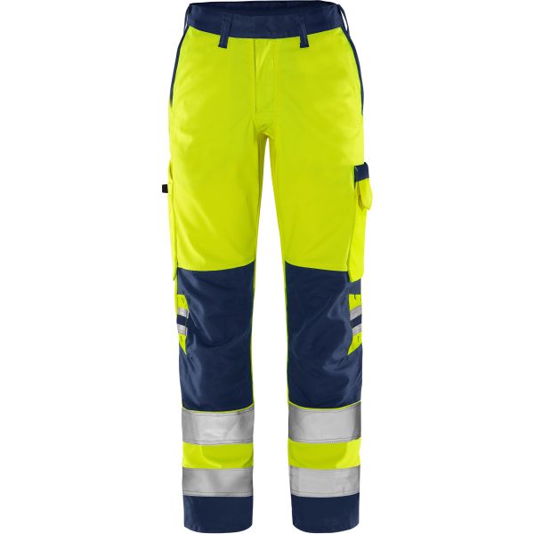 Håndværkerbukser Fristads 2642 GPLU Høj synlighed gul/marineblå Hi-Vis gul/marineblå 34