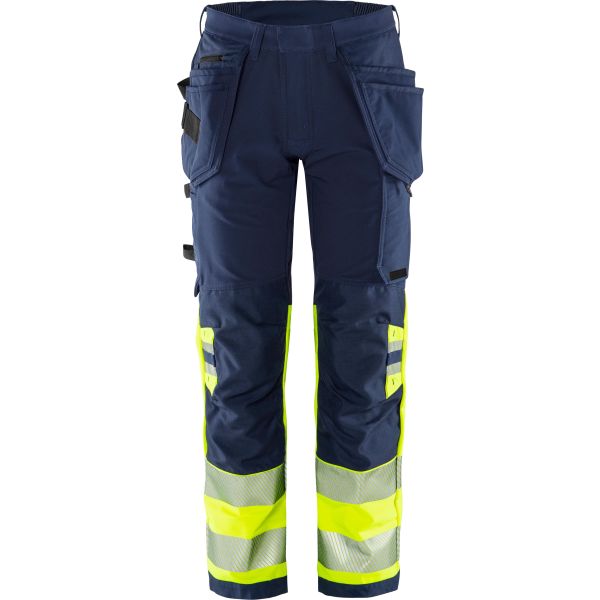 Håndværkerbukser Fristads 2643 GSTP Bemærk, marineblå/gul Hi-Vis, marineblå C44