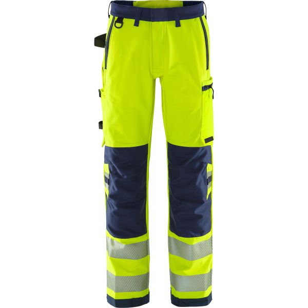 Håndværkerbukser Fristads 2645 GSTP Bemærk, gul/marineblå Hi-Vis, gul/marine C146