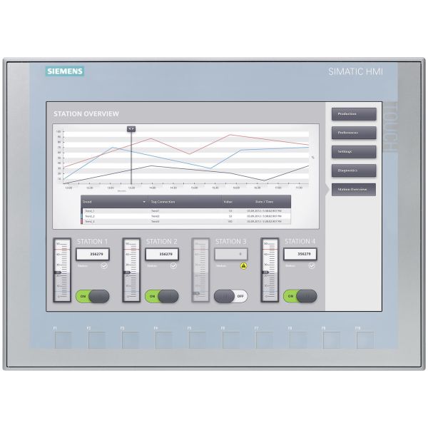Operatørpanel Siemens KTP 1200 Basic med fargeskjerm, berøringsskjerm 12"
