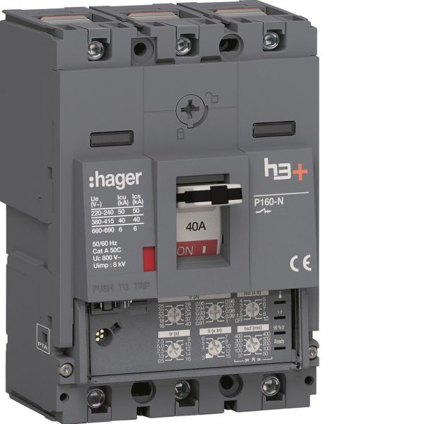 Effektbrytare Hager HNS040JC H3+, 40kA 