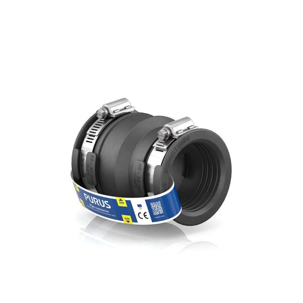 Toleranssiliitin Purus Flexi 3032529 musta, letkunkiristimillä 53-64/40-50 mm