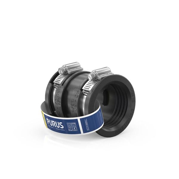 Gumminippel Purus 3032535 Sort, med slangeklemmer 