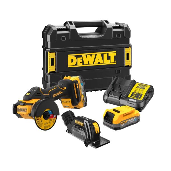 Vinkelsliber Dewalt DCS438E2T-QW med batteri og oplader 