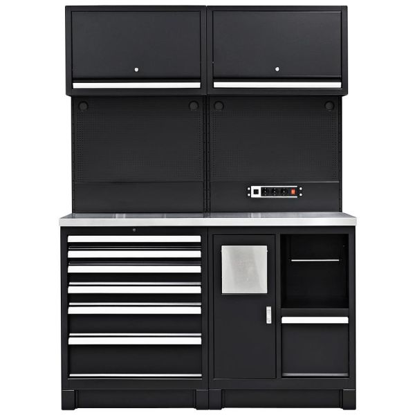 Værkstedsindretning PELA 533244 1440x573x2000 mm, sort/sølv 
