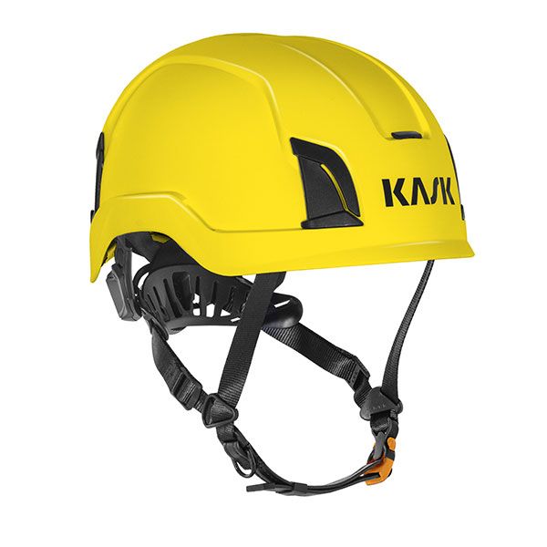 Skyddshjälm KASK Zenith X Long lång hakrem +10 cm, oventilerad Gul