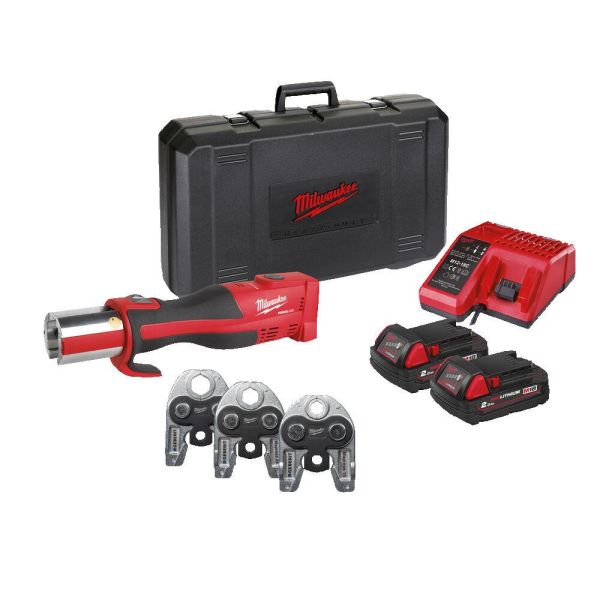 Pressemaskine Milwaukee M18 BLHPT-202C GM-SET med batteri og oplader, 15-22-28 