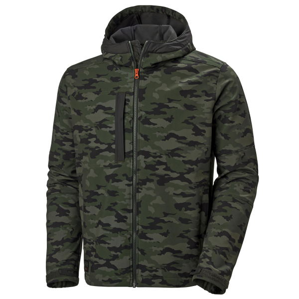 Softshelljacka Helly Hansen Workwear Kensington 74230-481 med huva, kamouflage Kamouflage S