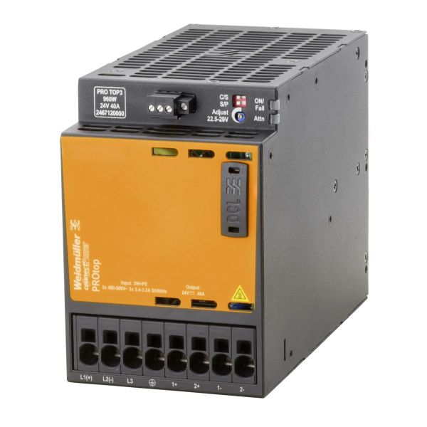 Strømforsyning Weidmüller PRO TOP3 3-faset 960 W, 24 V, 40 A
