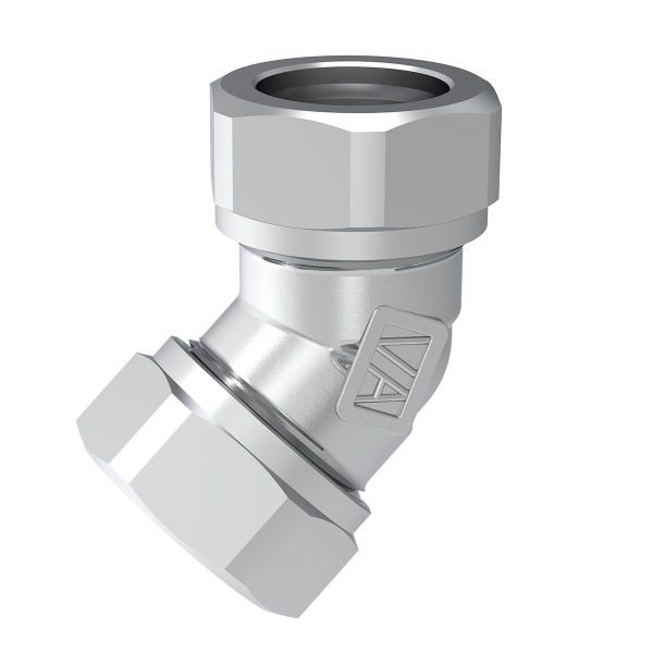 Puserruskulmaliitin Vatette FG039050020 15mm x 45° Kromi
