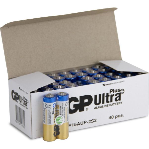 Batteri GP Batteries Ultra Plus alkalisk, AA, 40-pakk 