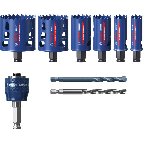 Hulsavsæt Bosch Expert Tough Material 9 dele, 22-68 mm 