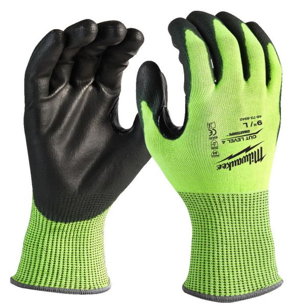 Skærebeskyttelseshandske Milwaukee 4932479926 PU-dyppet, CL4/D, Hi-Vis S/7