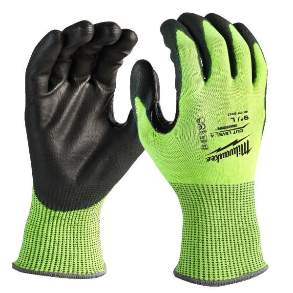 Viiltosuojakäsine Milwaukee 4932479929 PU-upotettu, CL4/D, Hi-Vis XL/10
