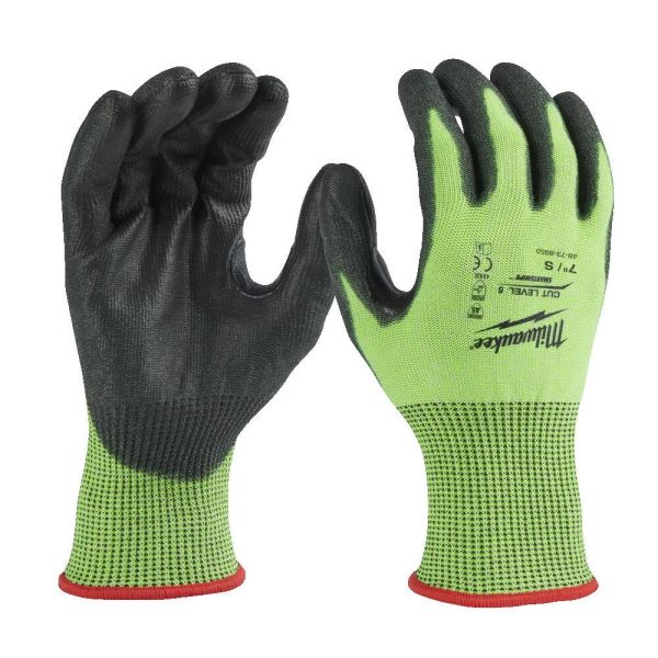 Skærebeskyttelseshandske Milwaukee 4932479931 PU dyppet, CL5/E, Hi-Vis S/7